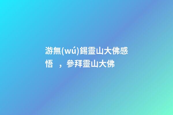 游無(wú)錫靈山大佛感悟，參拜靈山大佛